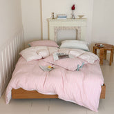 Josie Bow Tied Striped Bedding Set - Pink